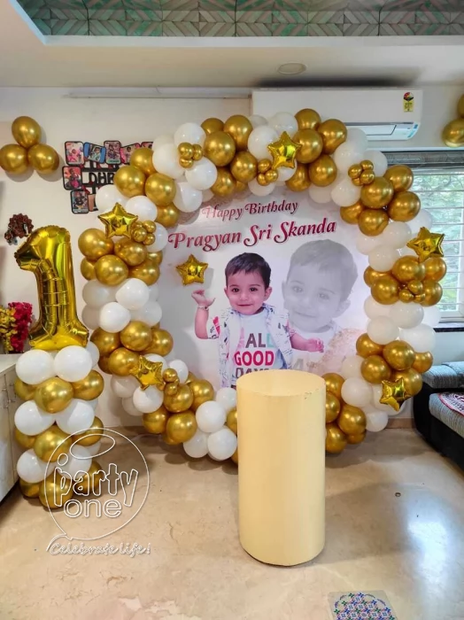 birthday Gold and White Baby Boy Ring Flex Decor